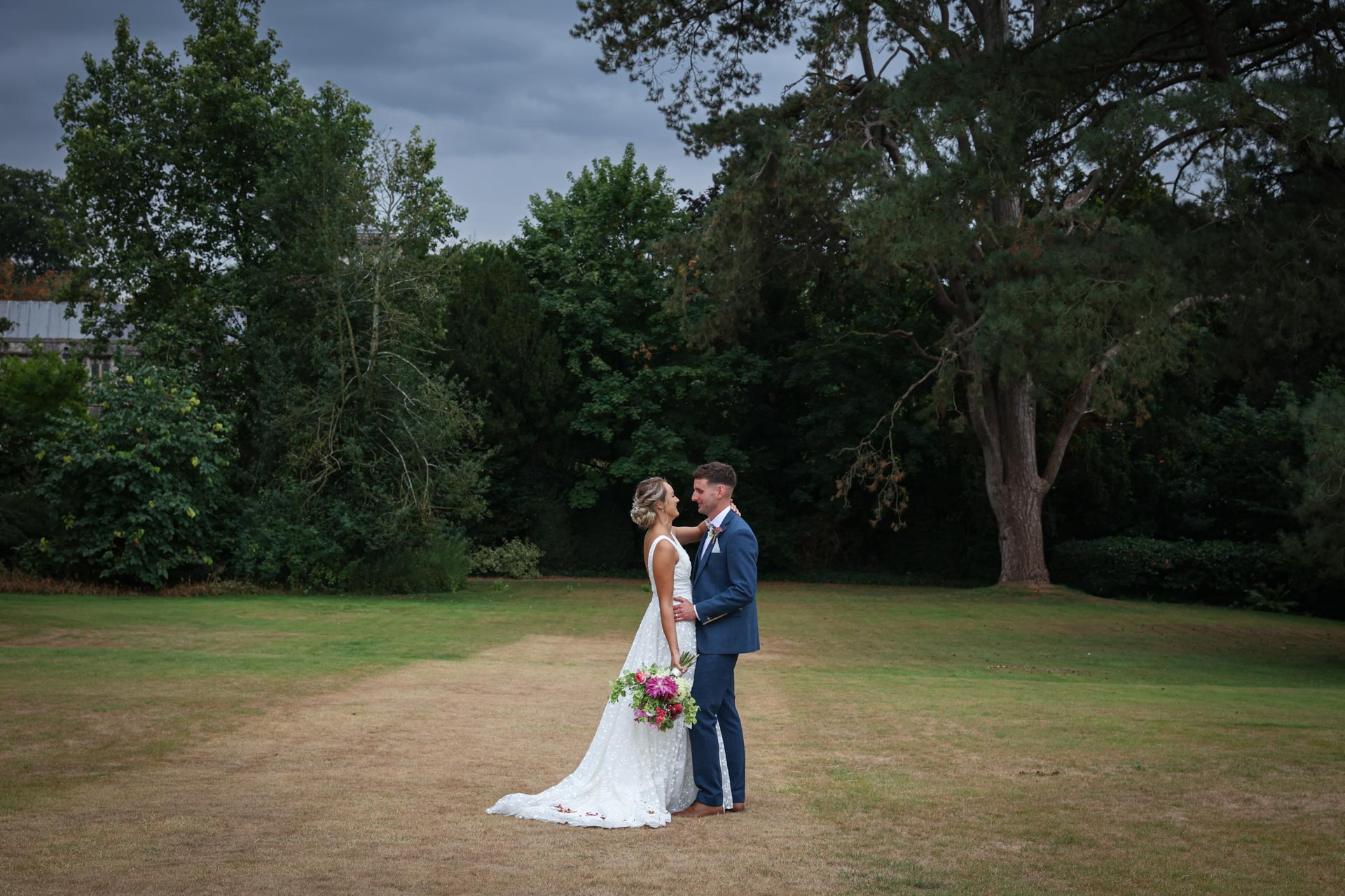 Outdoor summer wedding at Pennard House, Somerset